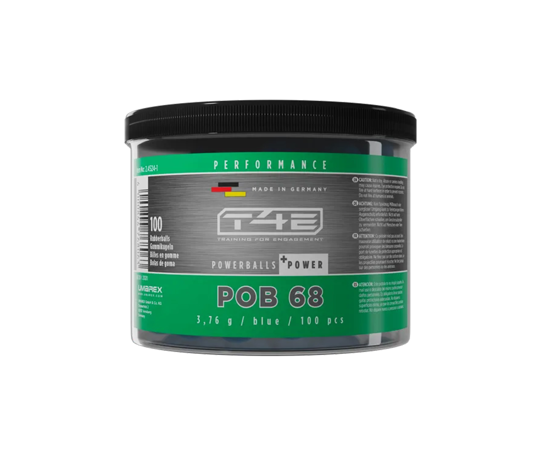 2.4524-1 T4E Power Balls +Power POB68 100 Shots Blue