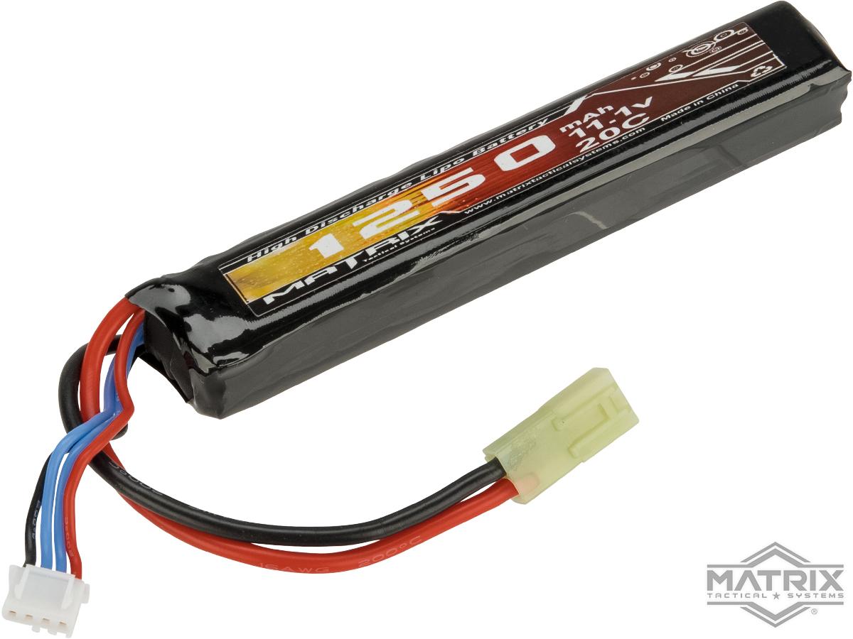 31049 - Matrix High Performance 11.1V Stick Type Airsoft LiPo Battery (Model: 1250mAh - 20C / Mini Tamiya)