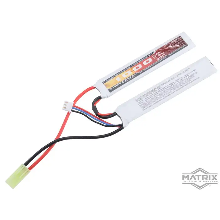 47482 - Matrix High Performance 7.4V Butterfly Type Airsoft LiPo Battery (Configuration: 1000mAh / 20C / Mini Tamiya)