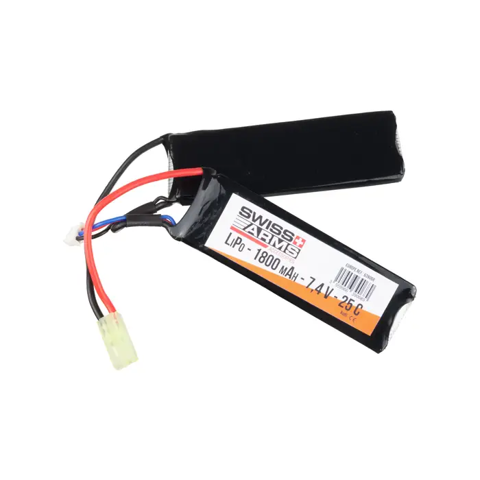639068 - 7.4V LiPo 1800mAh 25C Double Stick type Battery - Tamiya Mini - Swiss Arms