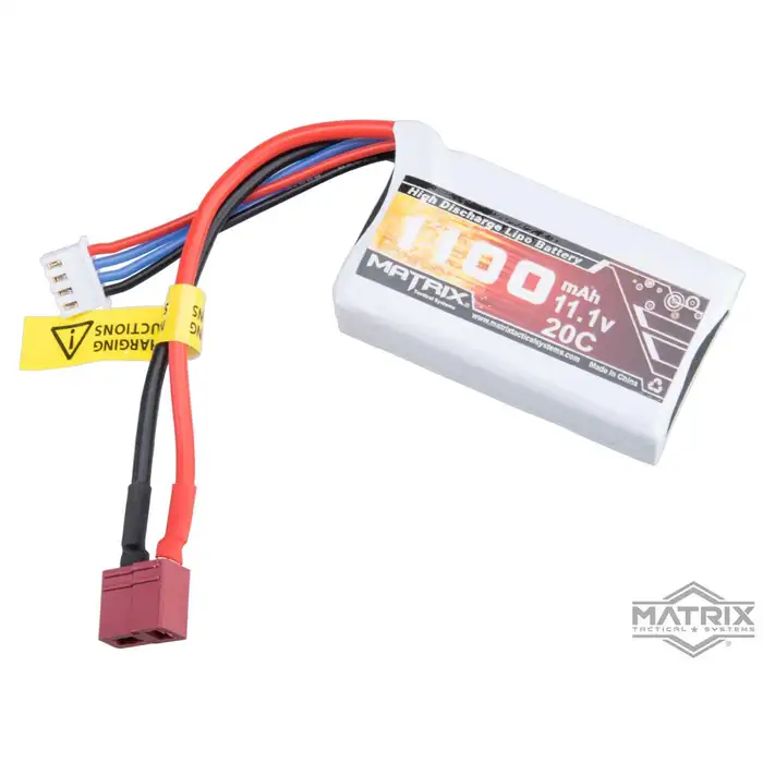 77777 - Matrix High Performance 11.1V PEQ Type Airsoft LiPo Battery (Model: 1100mAh - 20C / Deans)