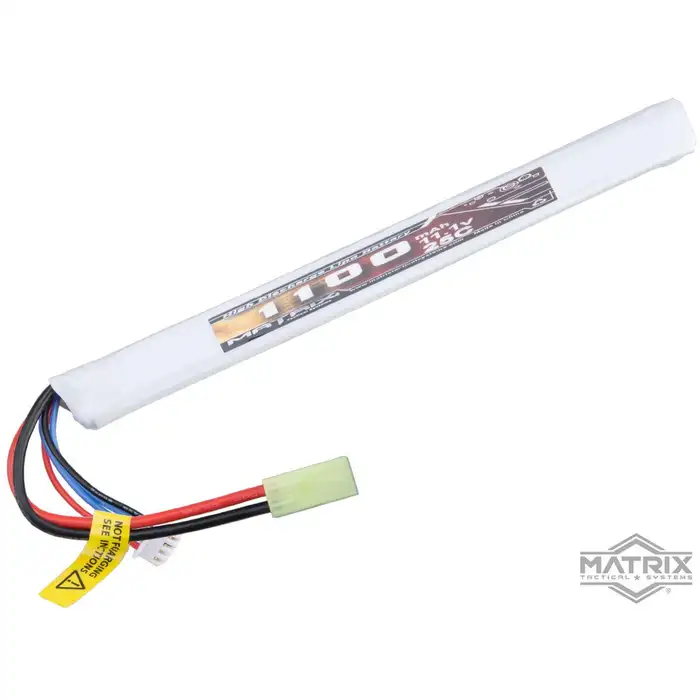 79997 - Matrix High Performance 11.1V Stick Type Airsoft LiPo Battery (Model: 1100mAh - 25C / Mini Tamiya)