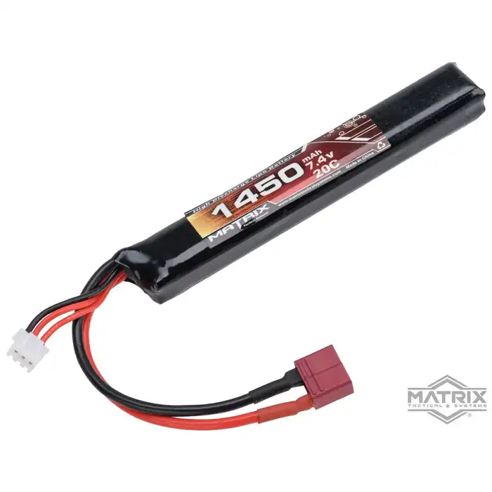 95765 - Matrix High Performance 7.4V Stick Type Airsoft LiPo Battery (Model: 1450mAh / 20C / Deans)